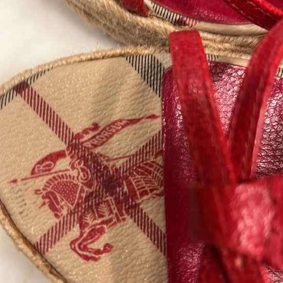 Burberry wedges ankle strap 5 inch heel in like new condition all leather upper - Picture 5 of 5